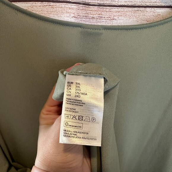 NWOT H&M short sleeved tunic in dusty Sage green women's plus size 3XL - Picture 4 of 9